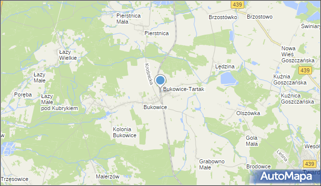 mapa Bukowice Trzebnickie, Bukowice Trzebnickie na mapie Targeo